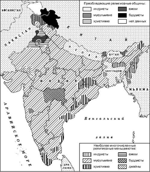 Религии в индии карта